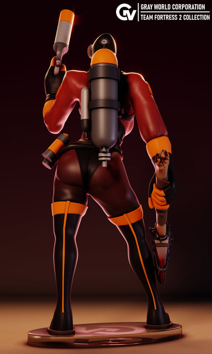 Pyro Fem Latex Team Fortress 2 - Collectible 3d printed statues - Home Decor - Custom Gift and Painted Versions Available!