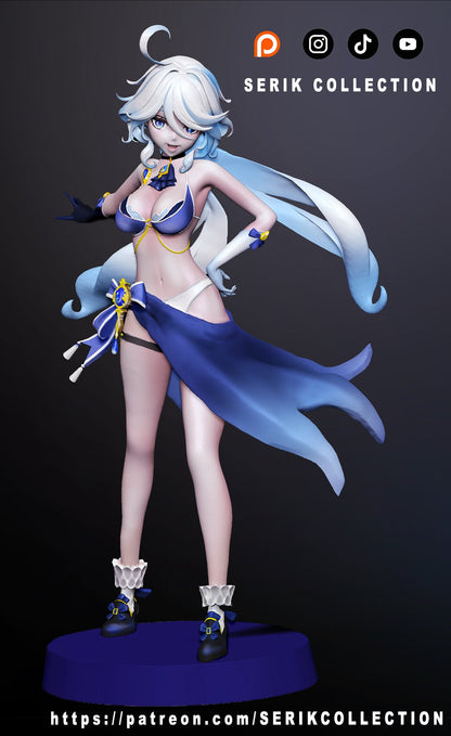 Furina Swimsuit Outfit from Genshin Impact - Collectible 3d printed statues - Home Decor - Custom Gift and Painted Versions Available!