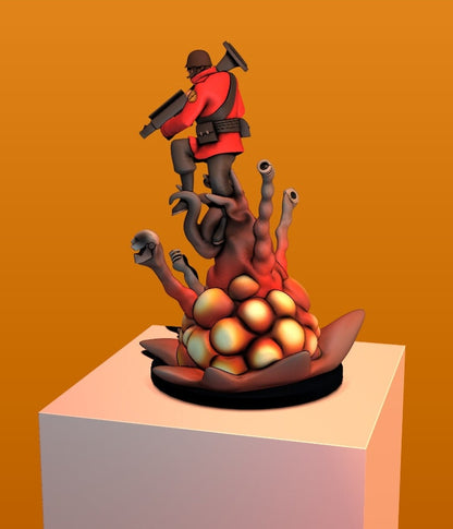 Soldier Rocket Jump from Team Fortress 2 - Collectible 3d printed statues - Home Decor - Custom Gift and Painted Versions Available!