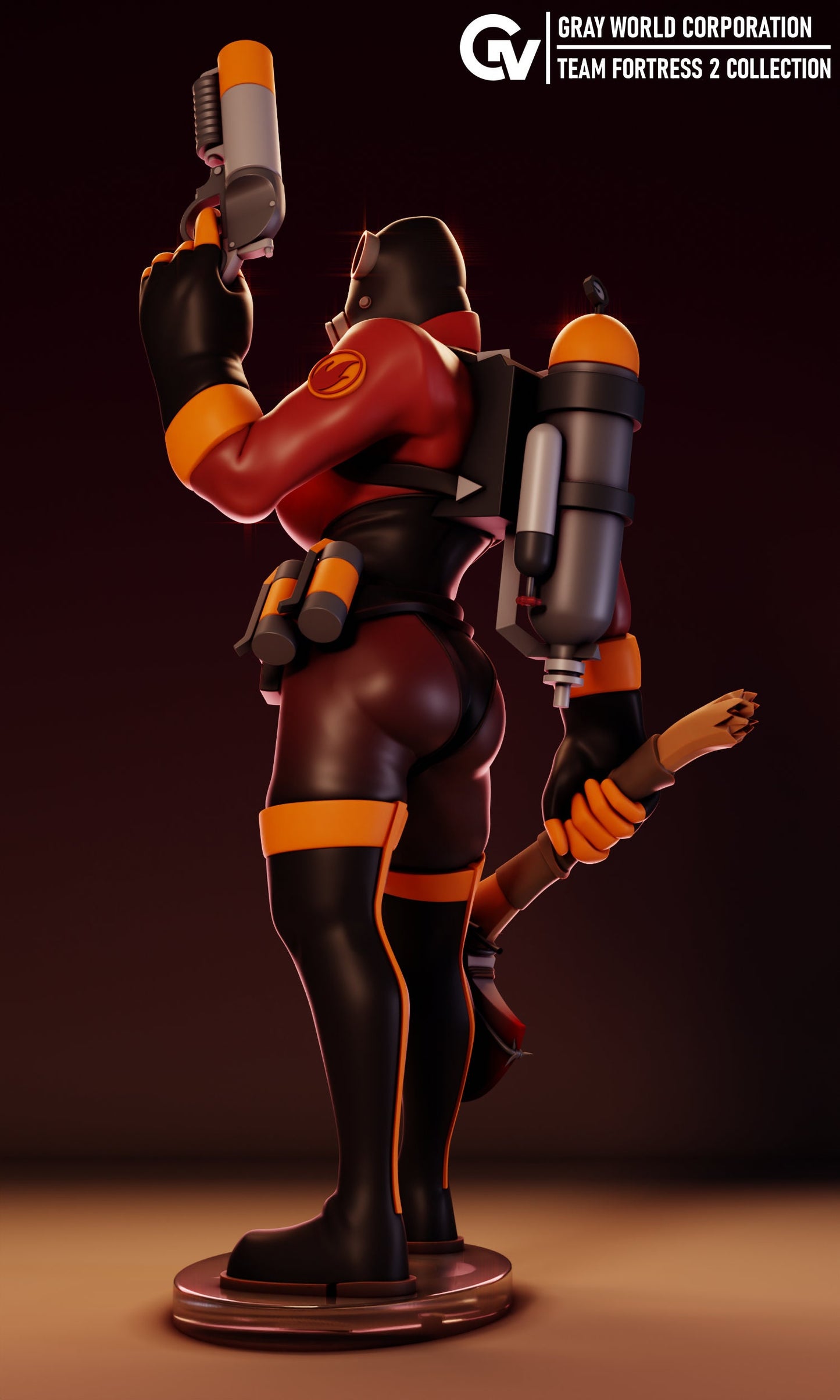 Pyro Fem Latex Team Fortress 2 - Collectible 3d printed statues - Home Decor - Custom Gift and Painted Versions Available!