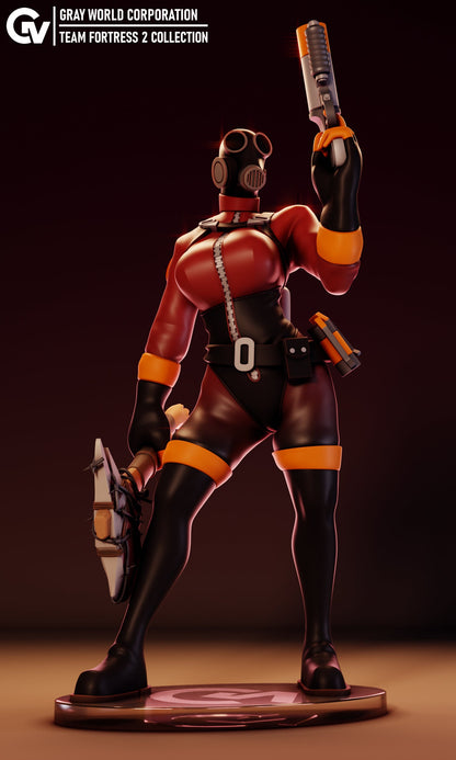 Pyro Fem Latex Team Fortress 2 - Collectible 3d printed statues - Home Decor - Custom Gift and Painted Versions Available!