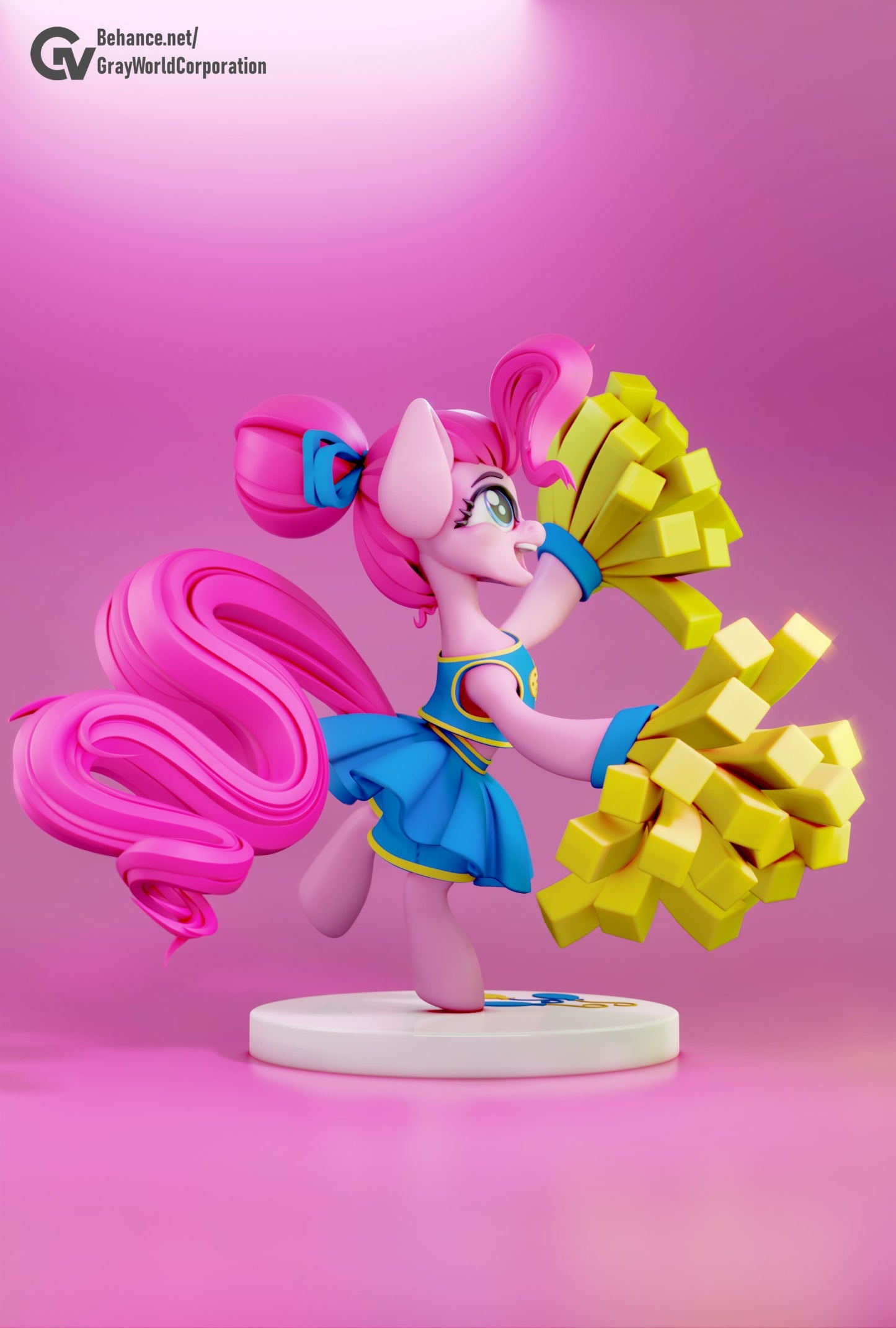 Pinkie Pie Cheerleader From MLP - Collectible 3d printed statues - Perfect for Home Decor - Custom Gift and Painted Version Available!