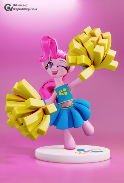 Pinkie Pie Cheerleader From MLP - Collectible 3d printed statues - Perfect for Home Decor - Custom Gift and Painted Version Available!