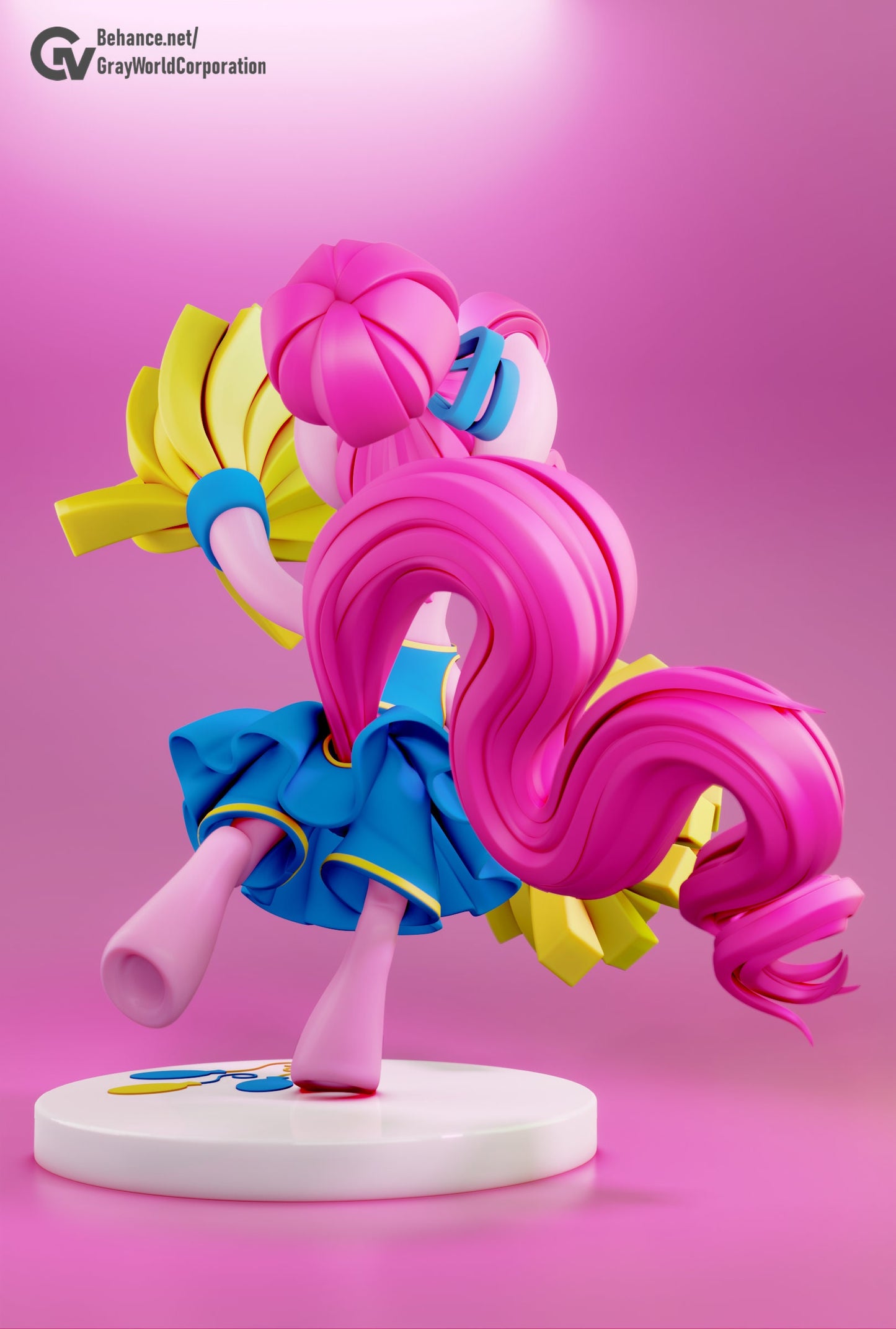 Pinkie Pie Cheerleader From MLP - Collectible 3d printed statues - Perfect for Home Decor - Custom Gift and Painted Version Available!