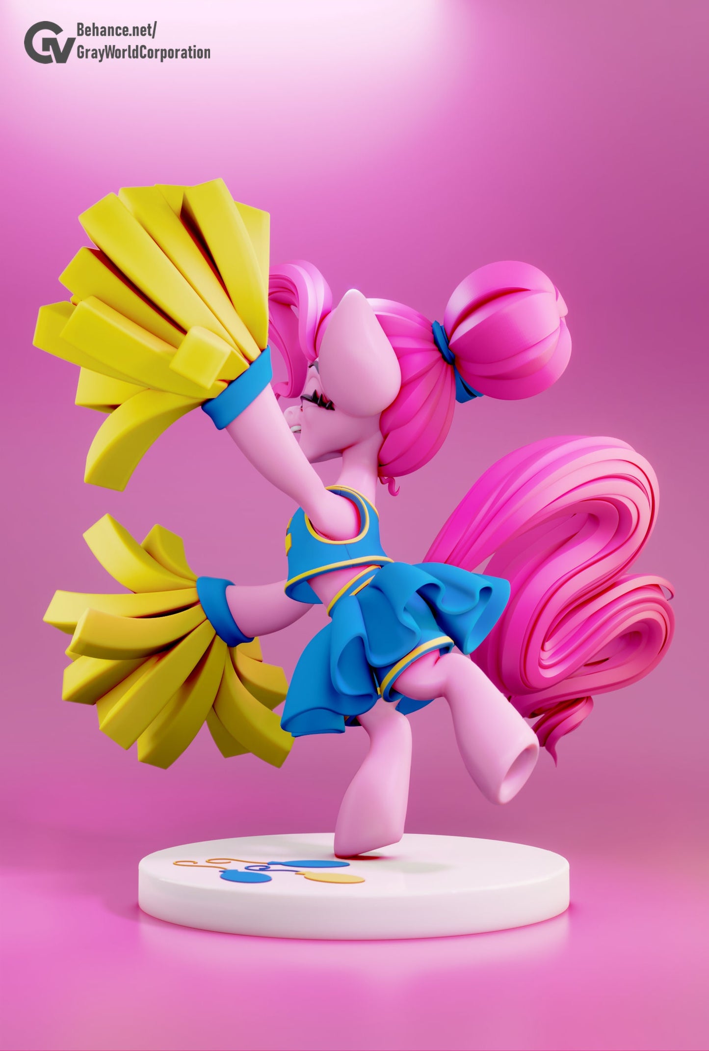 Pinkie Pie Cheerleader From MLP - Collectible 3d printed statues - Perfect for Home Decor - Custom Gift and Painted Version Available!