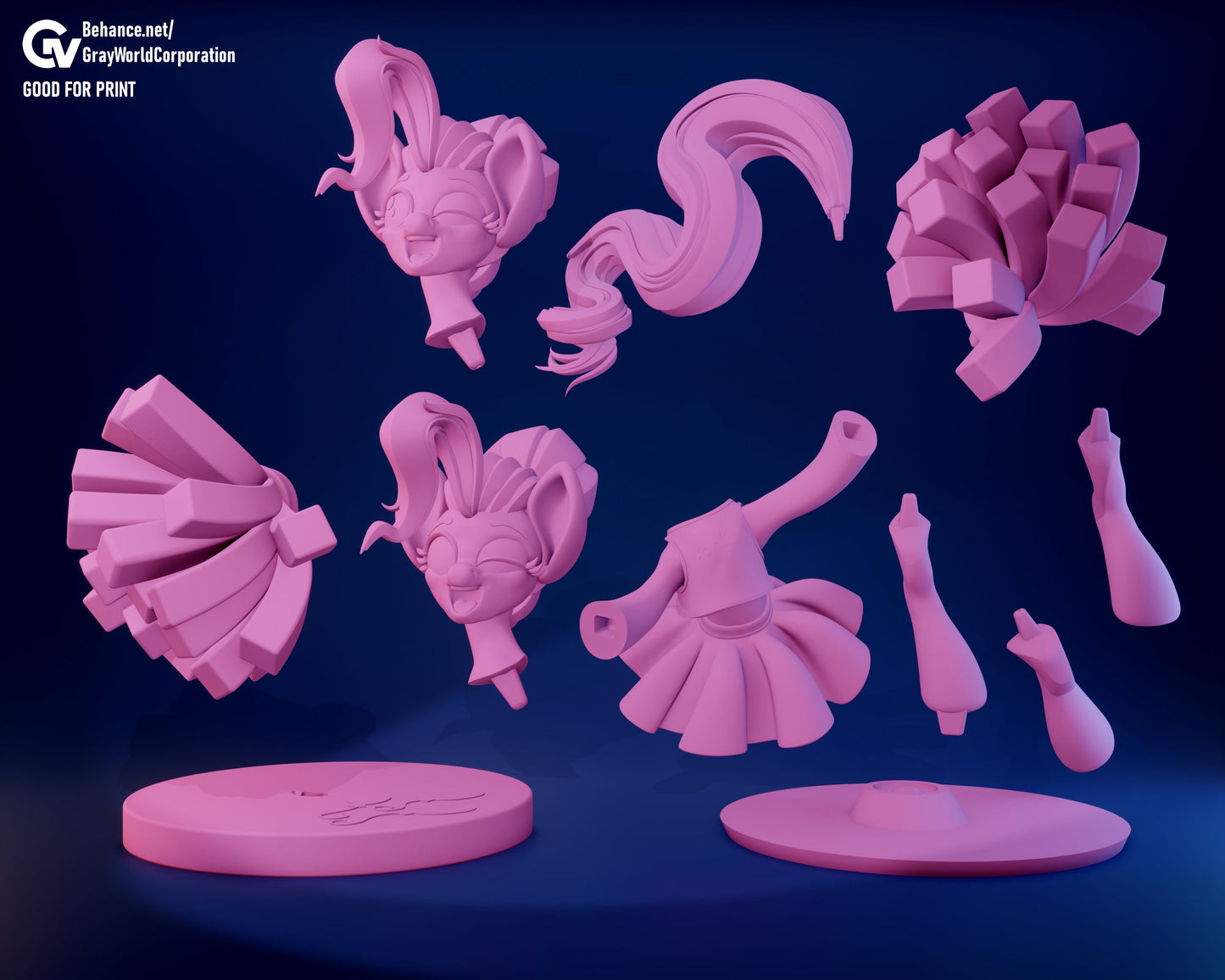 Pinkie Pie Cheerleader From MLP - Collectible 3d printed statues - Perfect for Home Decor - Custom Gift and Painted Version Available!