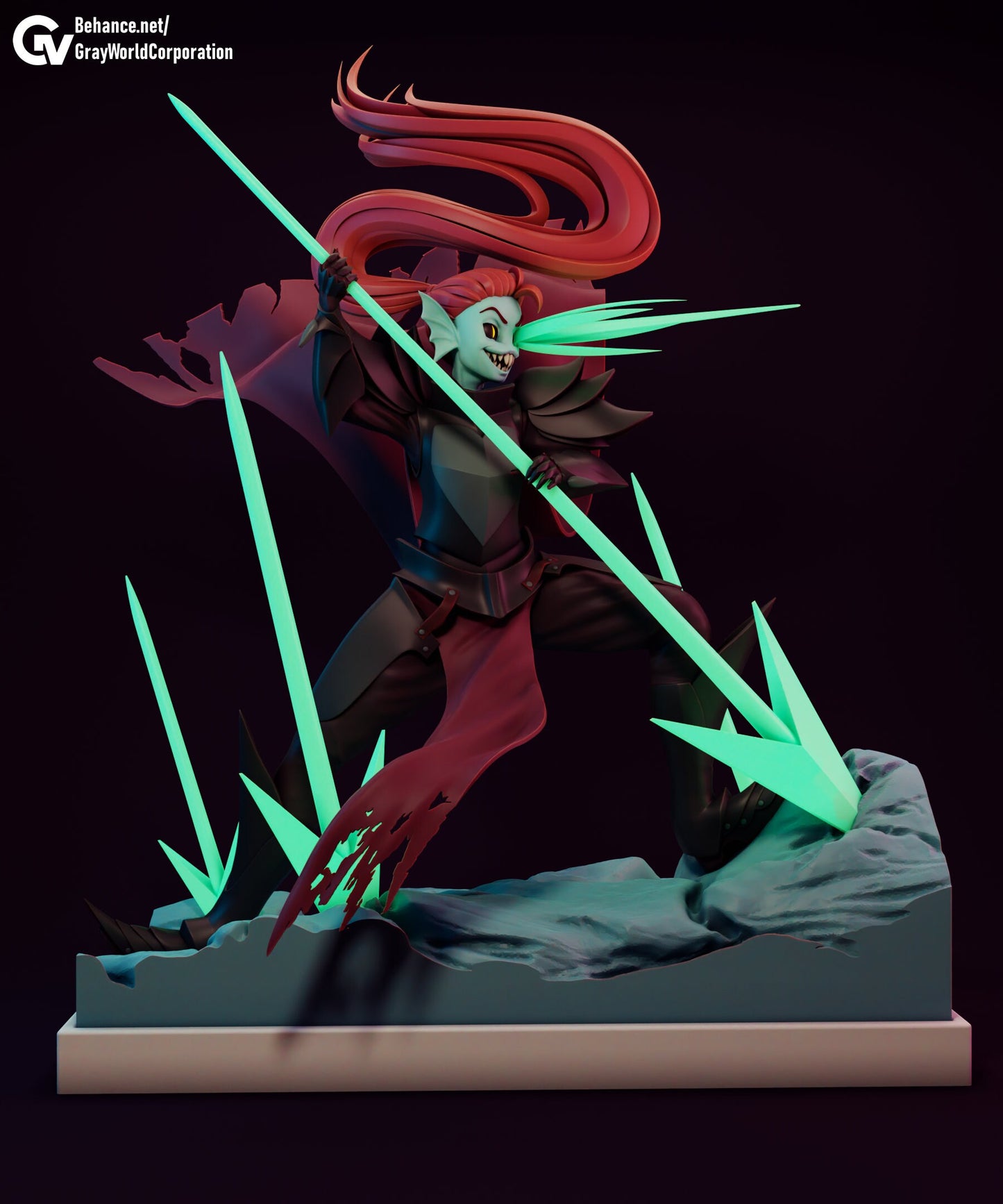 Undyne from Undertale - Collectible 3d printed statues - Perfect for Home Decor - Custom Gift and Painted Version Available!