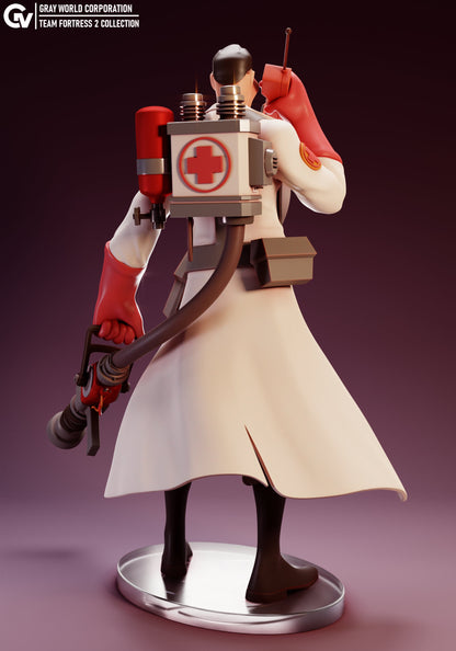 Dr Sex Medic from Team Fortress 2 - Collectible 3d printed statues - Home Decor - Custom Gift and Painted Versions Available!