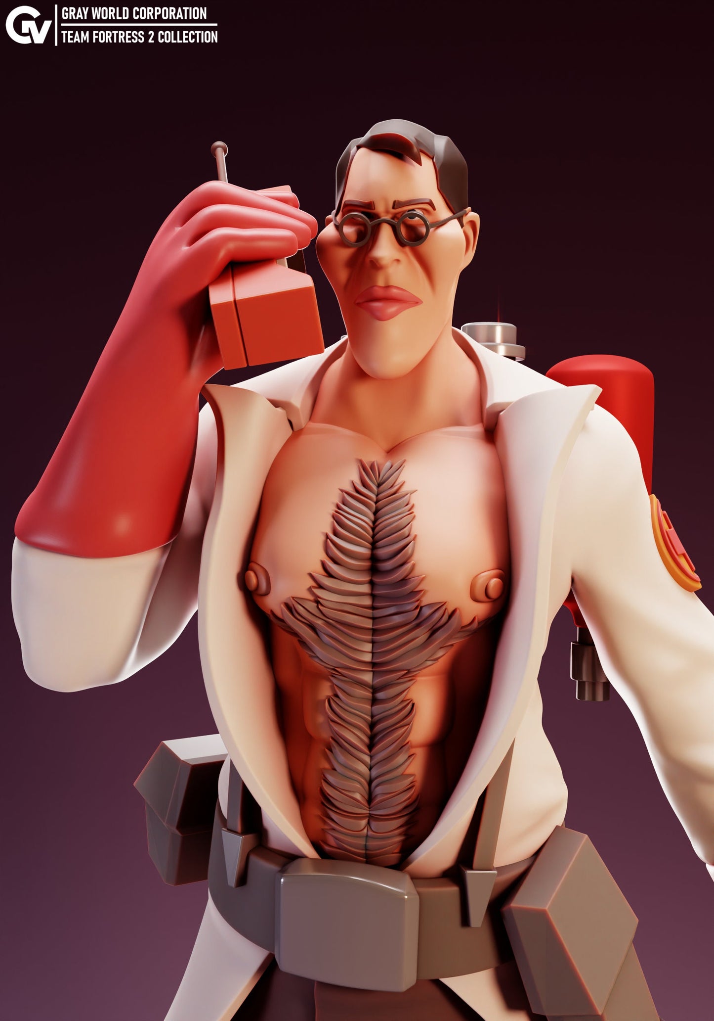 Dr Sex Medic from Team Fortress 2 - Collectible 3d printed statues - Home Decor - Custom Gift and Painted Versions Available!