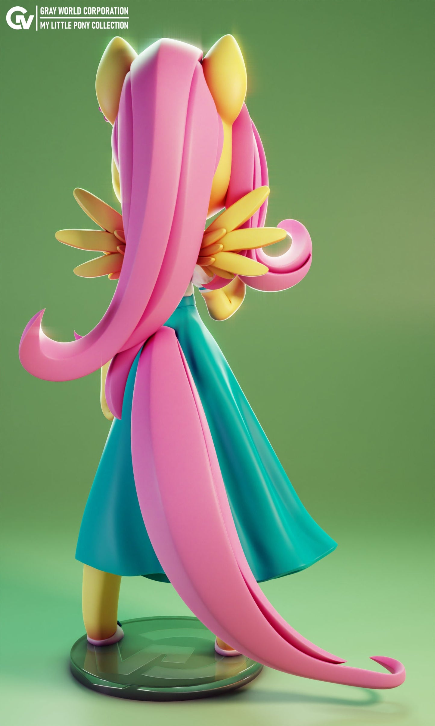 Fluttershy Chibi From MLP - Collectible 3d printed statues - Perfect for Home Decor - Custom Gift and Painted Versions Available!