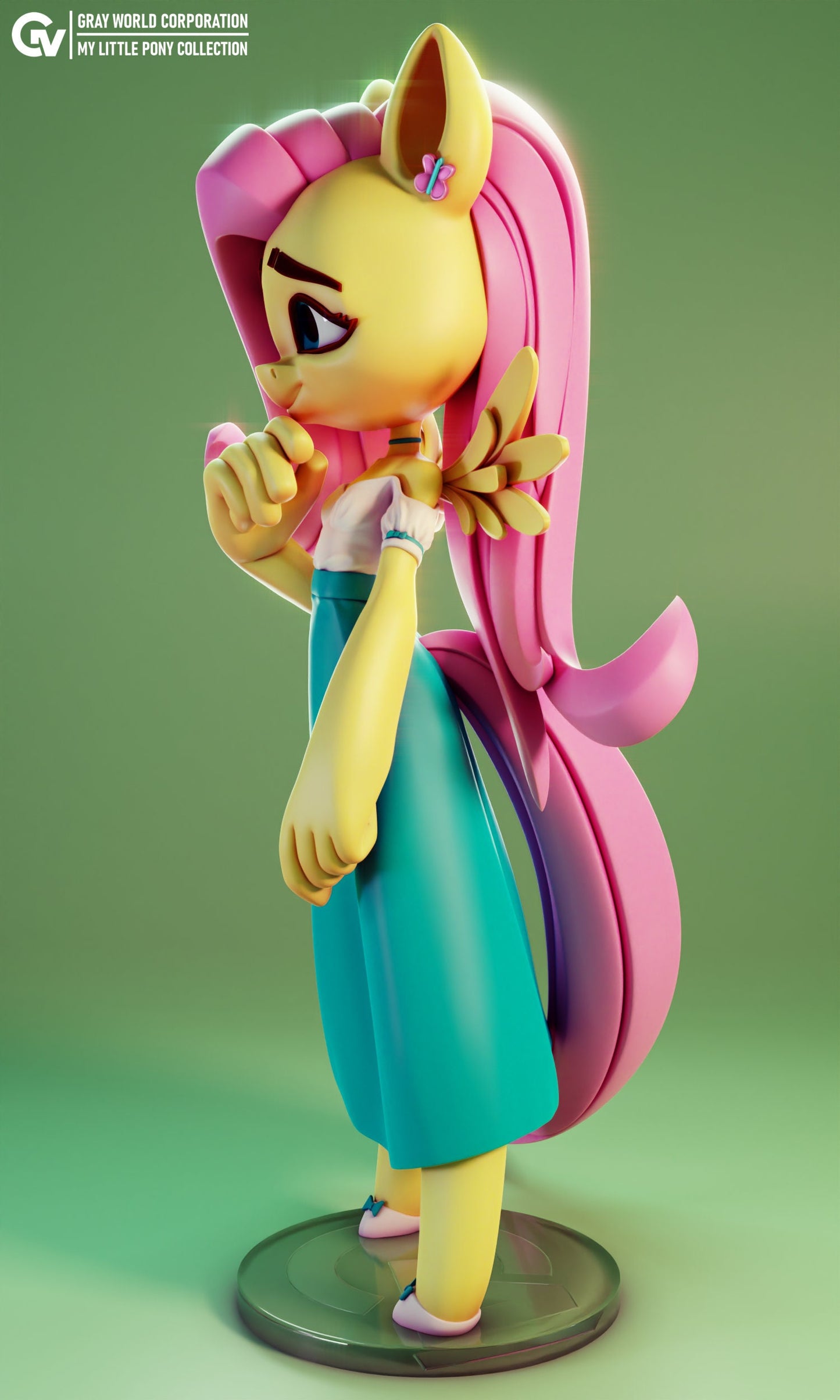 Fluttershy Chibi From MLP - Collectible 3d printed statues - Perfect for Home Decor - Custom Gift and Painted Versions Available!