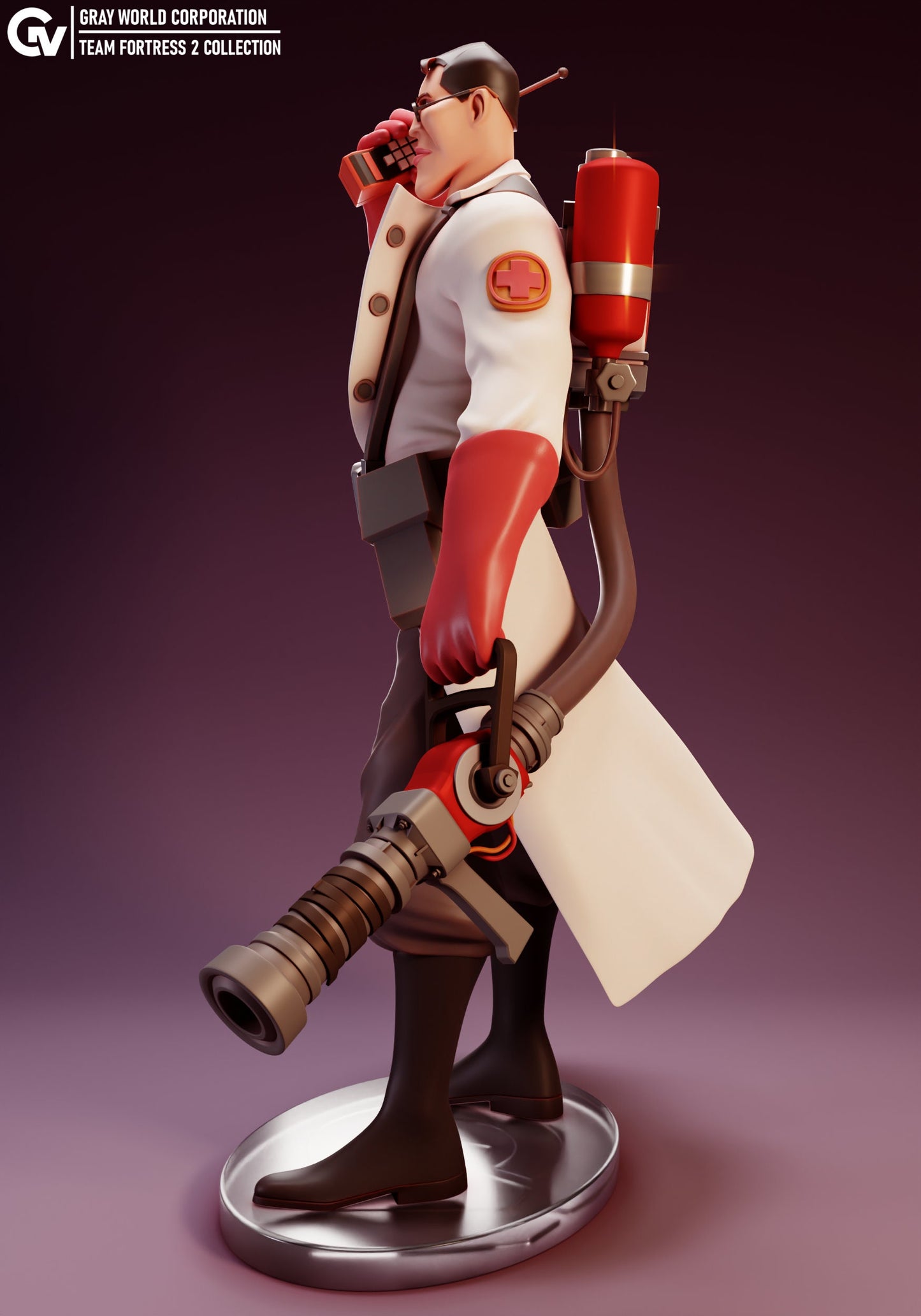 Dr Sex Medic from Team Fortress 2 - Collectible 3d printed statues - Home Decor - Custom Gift and Painted Versions Available!