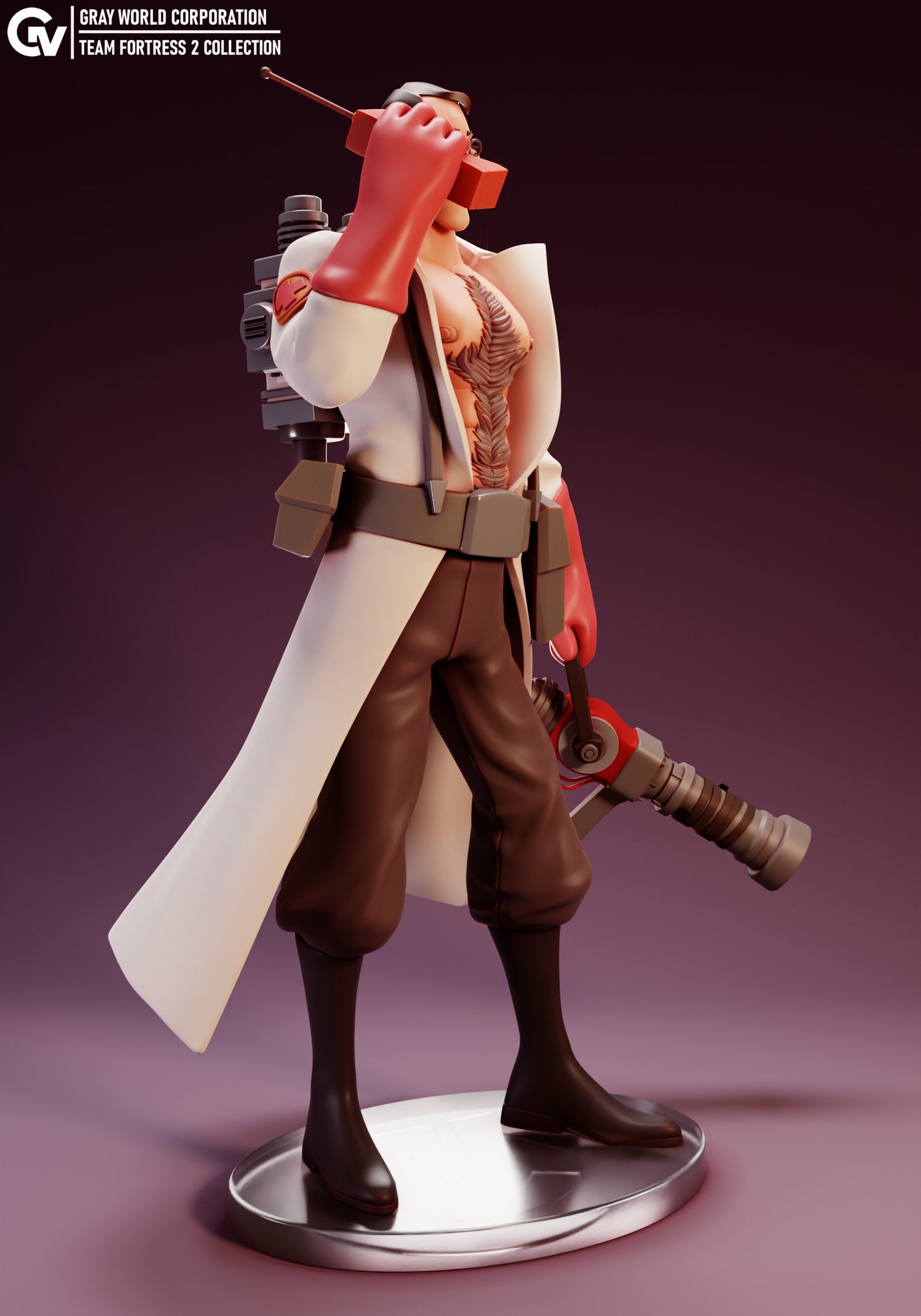 Dr Sex Medic from Team Fortress 2 - Collectible 3d printed statues - Home Decor - Custom Gift and Painted Versions Available!