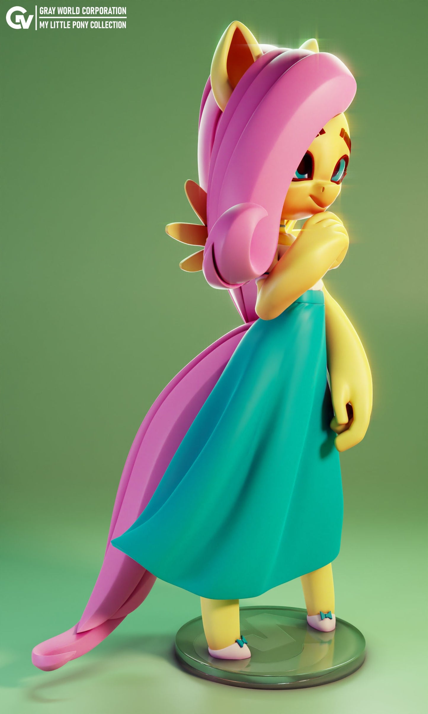 Fluttershy Chibi From MLP - Collectible 3d printed statues - Perfect for Home Decor - Custom Gift and Painted Versions Available!