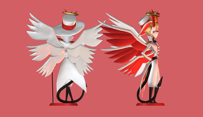 Lucifer with Wings from Hazbin Hotel - Collectible 3d printed statues - Perfect for Home Decor - Custom Gift and Painted Versions Available