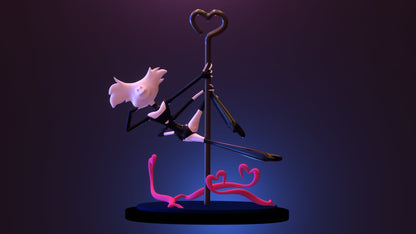 Angel Dust Poison Pole Dancing from Hazbin Hotel - Collectible 3d printed statues - Perfect for Home Decor - DIY and Painted Versions