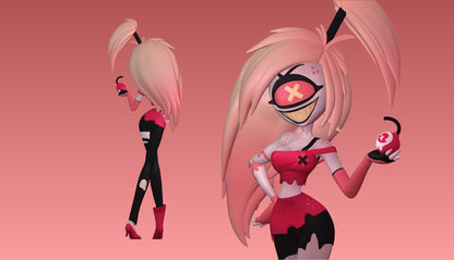 Cherri Bomb from Hazbin Hotel - Collectible 3d printed statues - Perfect for Home Decor - DIY and Painted Versions