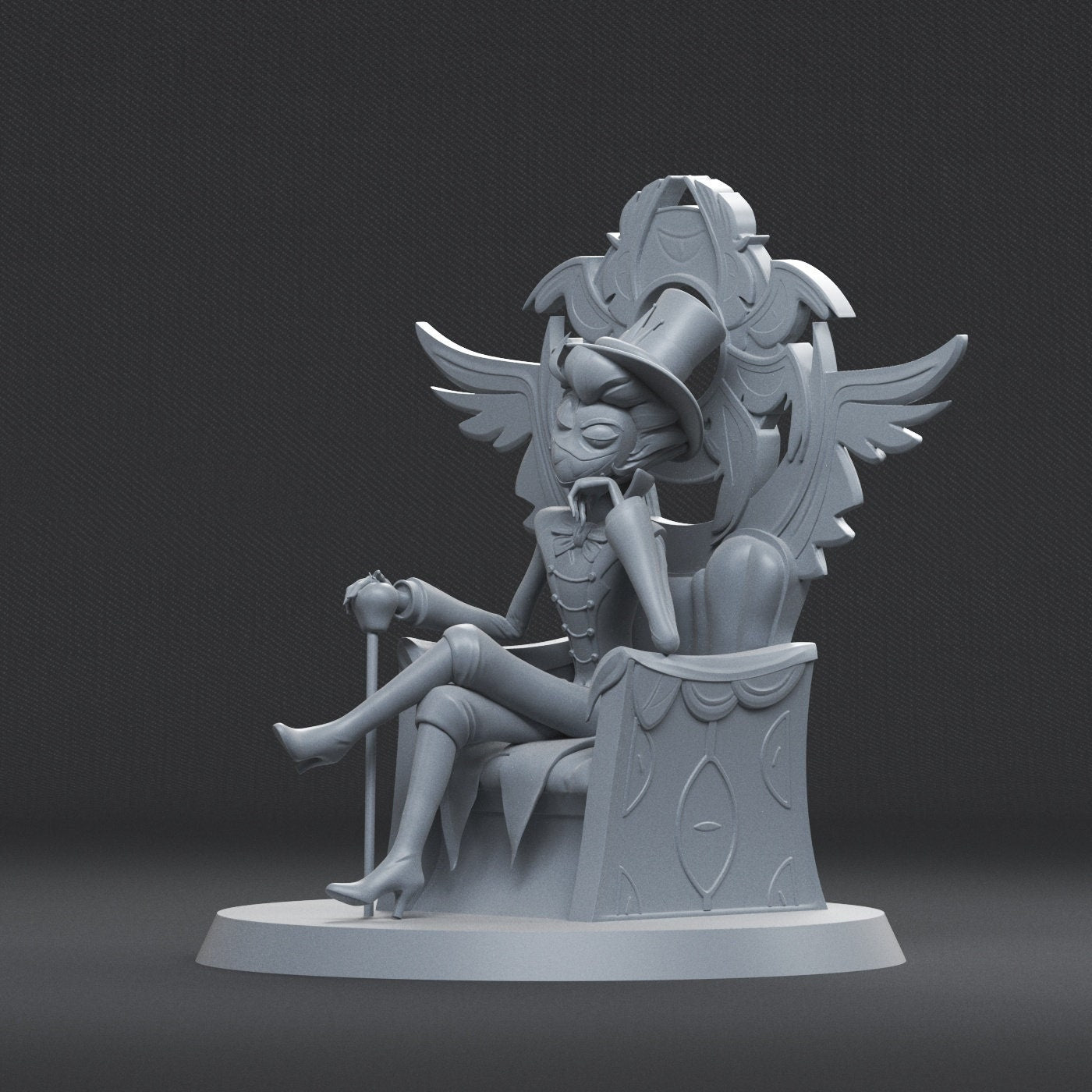 Lucifer Morningstar Throne Diorama from Hazbin Hotel - Collectible 3d printed statues - Perfect for Home Decor - DIY and Painted Versions