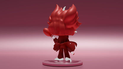 Alastor Chibi Kawai Version from Hazbin Hotel - Collectible 3d printed statues - Perfect for Home Decor - DIY and Painted Versions Available