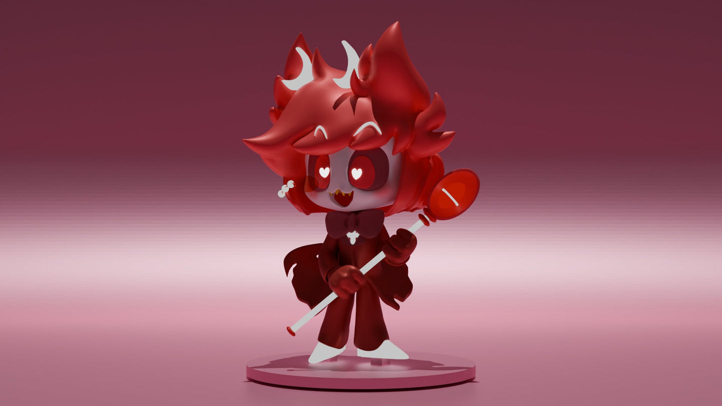 Alastor Chibi Kawai Version from Hazbin Hotel - Collectible 3d printed statues - Perfect for Home Decor - DIY and Painted Versions Available