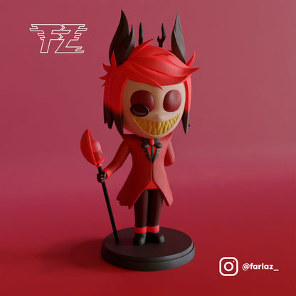 Alastor Chibi Kawai Version from Hazbin Hotel - Collectible 3d printed statues - Perfect for Home Decor - DIY and Painted Versions