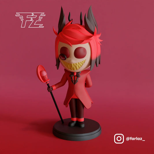 Alastor Chibi Kawai Version from Hazbin Hotel - Collectible 3d printed statues - Perfect for Home Decor - DIY and Painted Versions