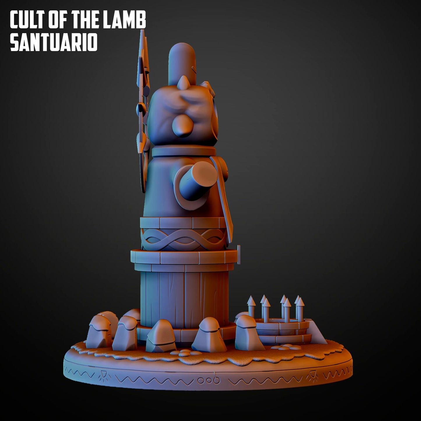 Santuario from Cult of the Lamb  - Collectible 3d printed statues -  Home Decor - Custom Gift and Painted Versions Available!