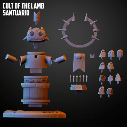 Santuario from Cult of the Lamb  - Collectible 3d printed statues -  Home Decor - Custom Gift and Painted Versions Available!