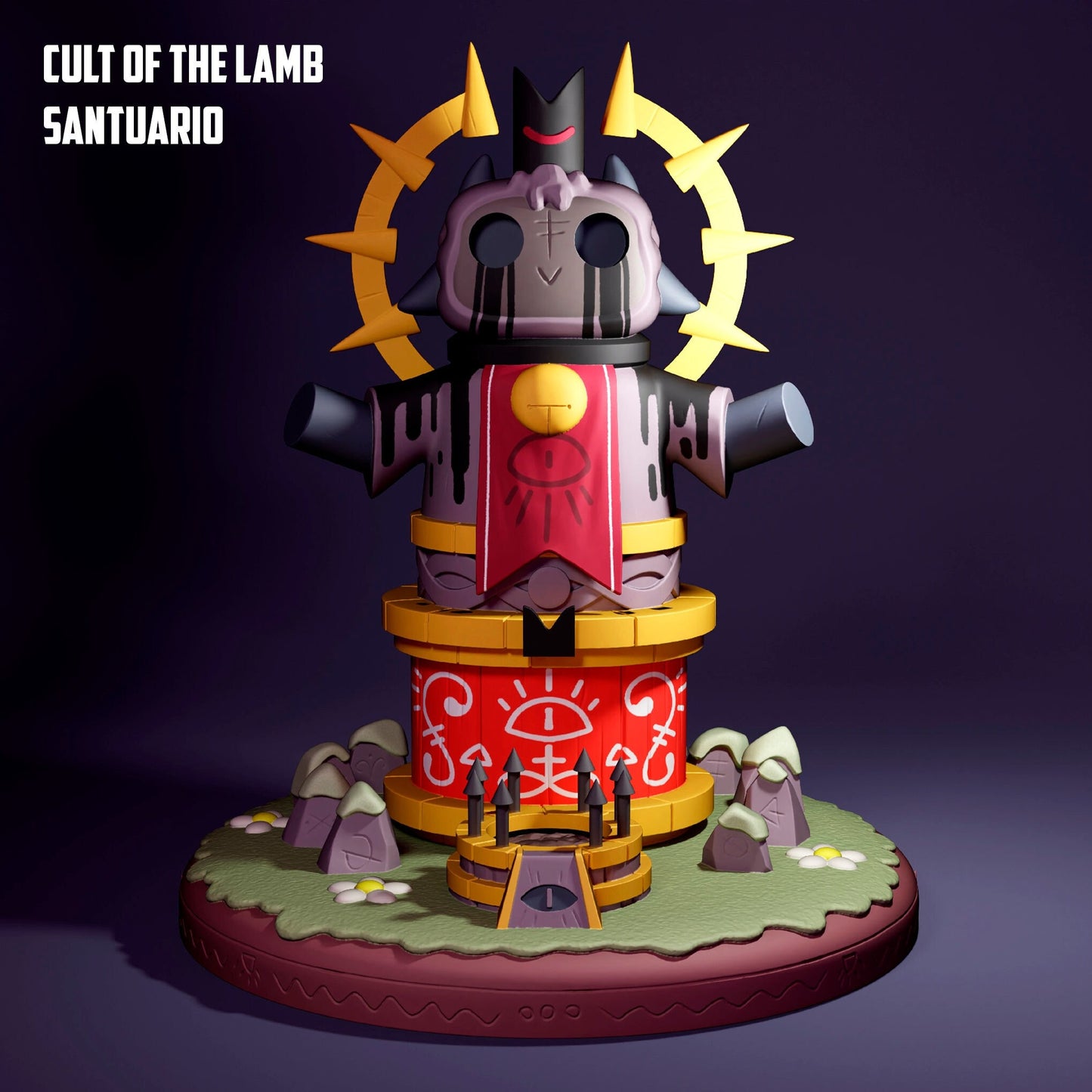 Santuario from Cult of the Lamb  - Collectible 3d printed statues -  Home Decor - Custom Gift and Painted Versions Available!