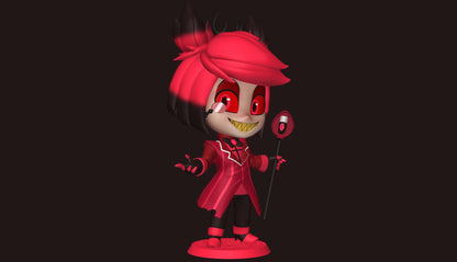 Chibi Alastor from Hazbin Hotel - Collectible 3d printed statues - Perfect for Home Decor - DIY and Painted Versions