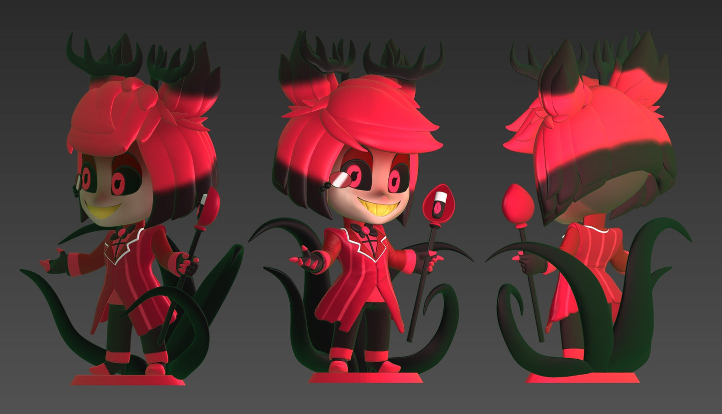 Chibi Alastor from Hazbin Hotel - Collectible 3d printed statues - Perfect for Home Decor - DIY and Painted Versions