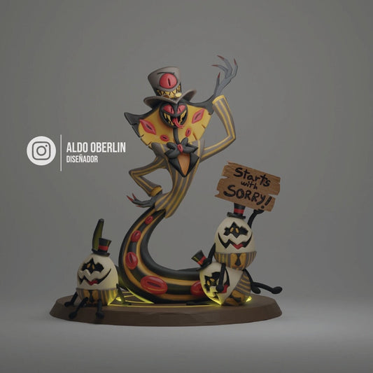 Sir Pentius Hell from Hazbin Hotel - Collectible 3d printed statues - Perfect for Home Decor - Custom Gift and Painted Versions Available