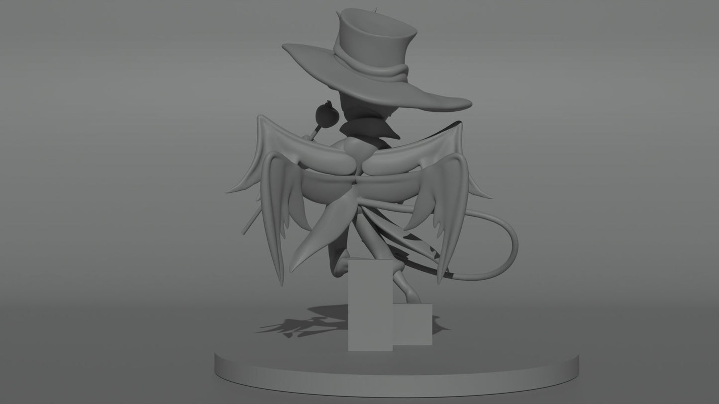 Floating Lucifer Morningstar Diorama from Hazbin Hotel - Collectible 3d printed statues - Perfect for Home Decor - DIY and Painted Versions