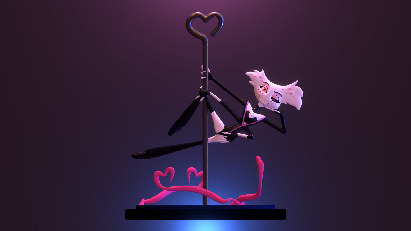 Angel Dust Poison Pole Dancing from Hazbin Hotel - Collectible 3d printed statues - Perfect for Home Decor - DIY and Painted Versions