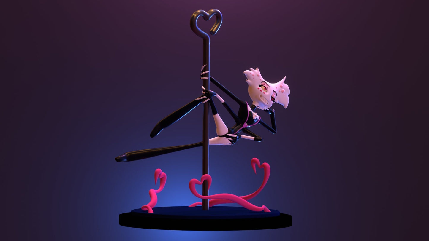 Angel Dust Poison Pole Dancing from Hazbin Hotel - Collectible 3d printed statues - Perfect for Home Decor - DIY and Painted Versions