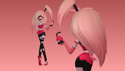 Cherri Bomb from Hazbin Hotel - Collectible 3d printed statues - Perfect for Home Decor - DIY and Painted Versions