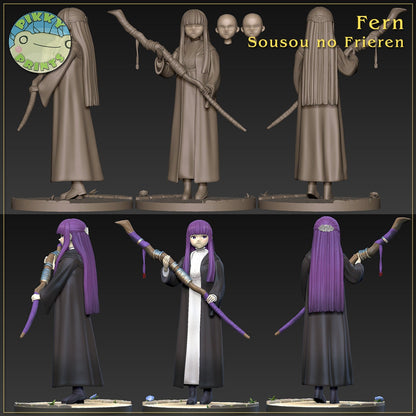 Timid Fern from Frieren : Beyond Journey's End - Collectible 3d printed statues - Perfect for Home Decor - DIY and Painted Versions