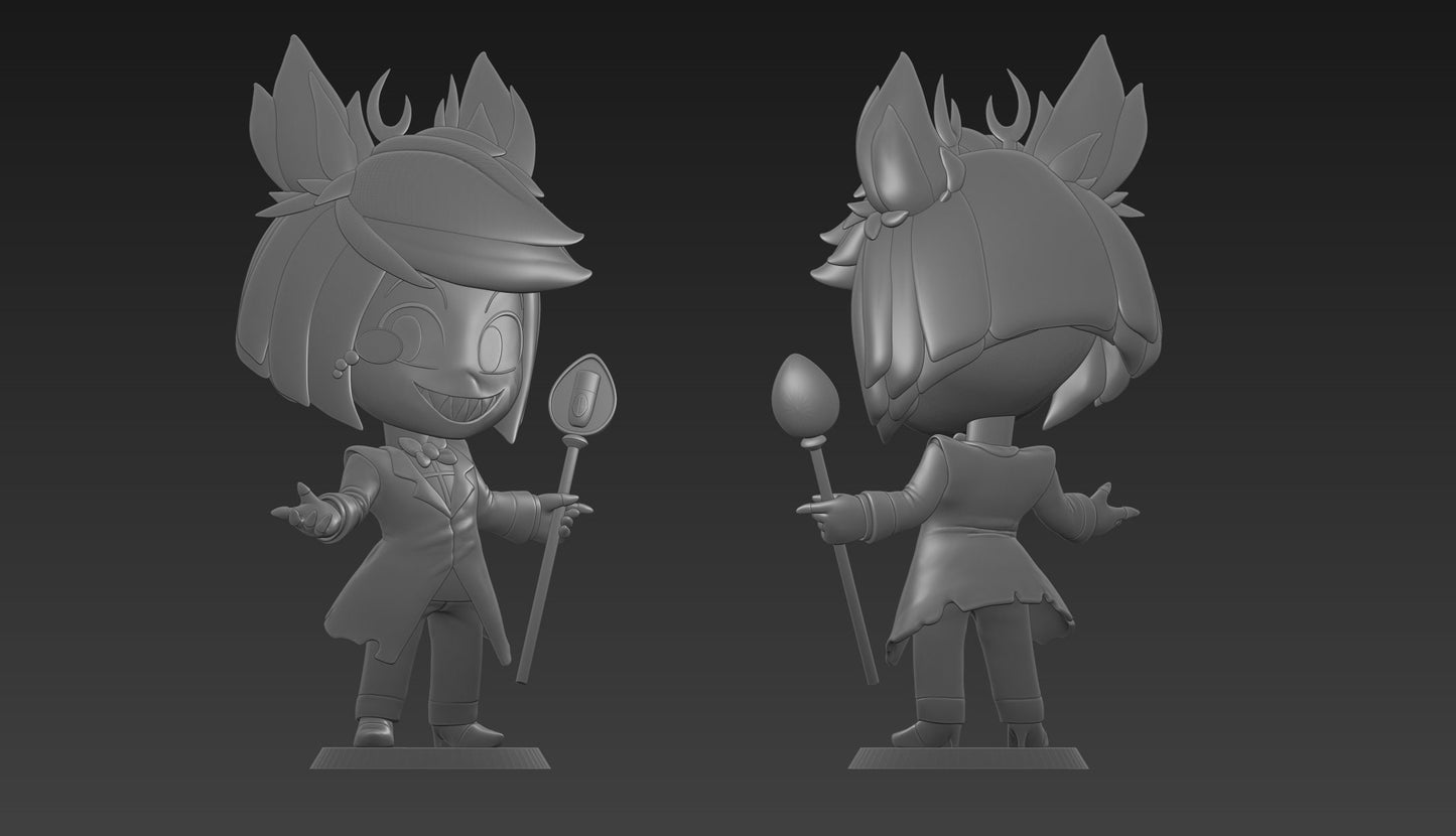 Chibi Alastor from Hazbin Hotel - Collectible 3d printed statues - Perfect for Home Decor - DIY and Painted Versions