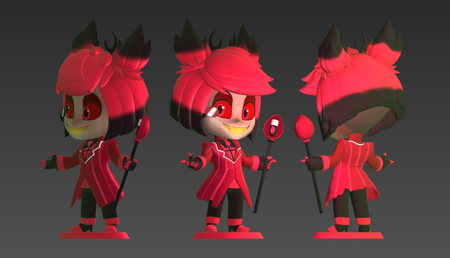 Chibi Alastor from Hazbin Hotel - Collectible 3d printed statues - Perfect for Home Decor - DIY and Painted Versions