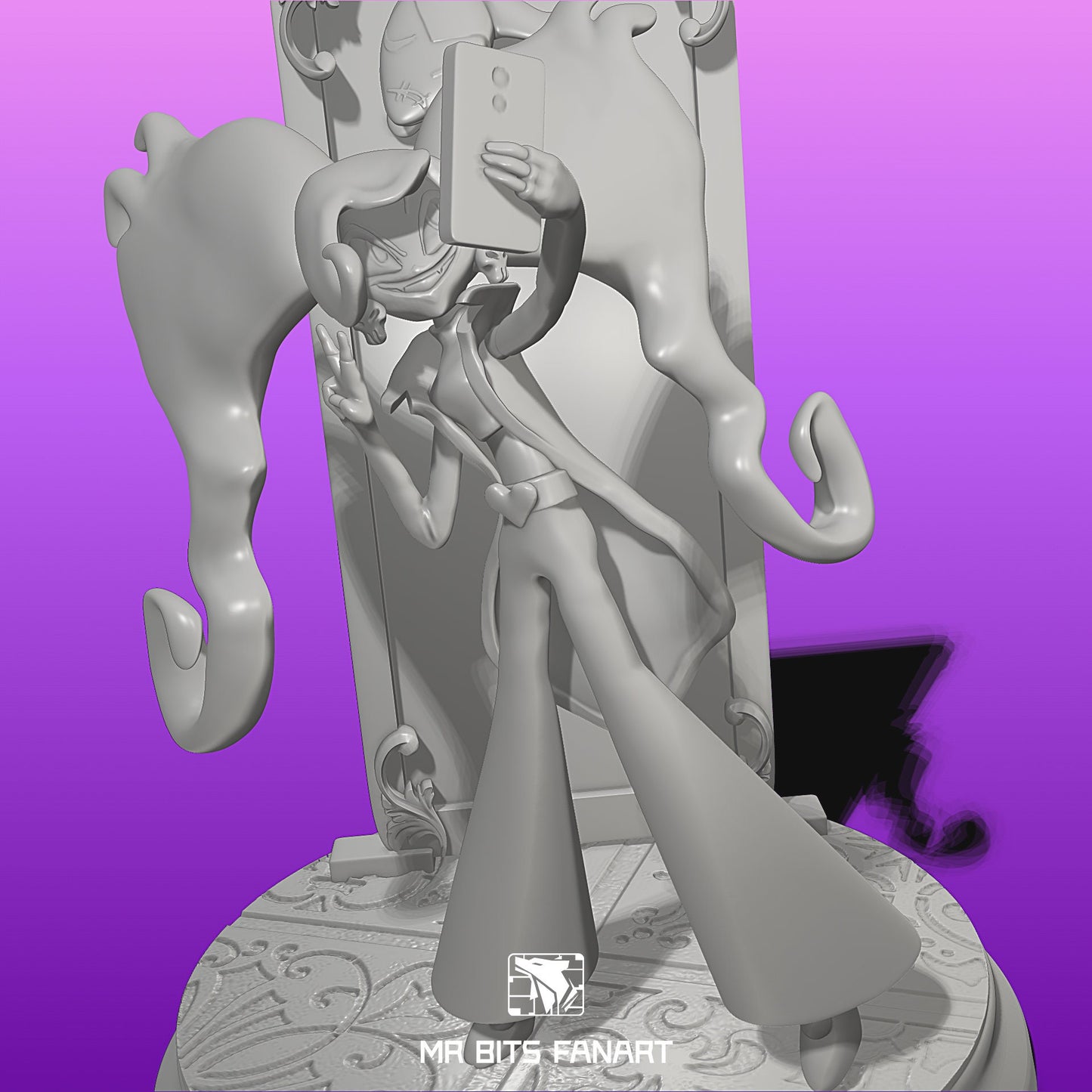 Vellvette Mirror Diorama from Hazbin Hotel Collectible 3d printed statues Perfect for Home Decor Custom Gift and Painted Versions Available