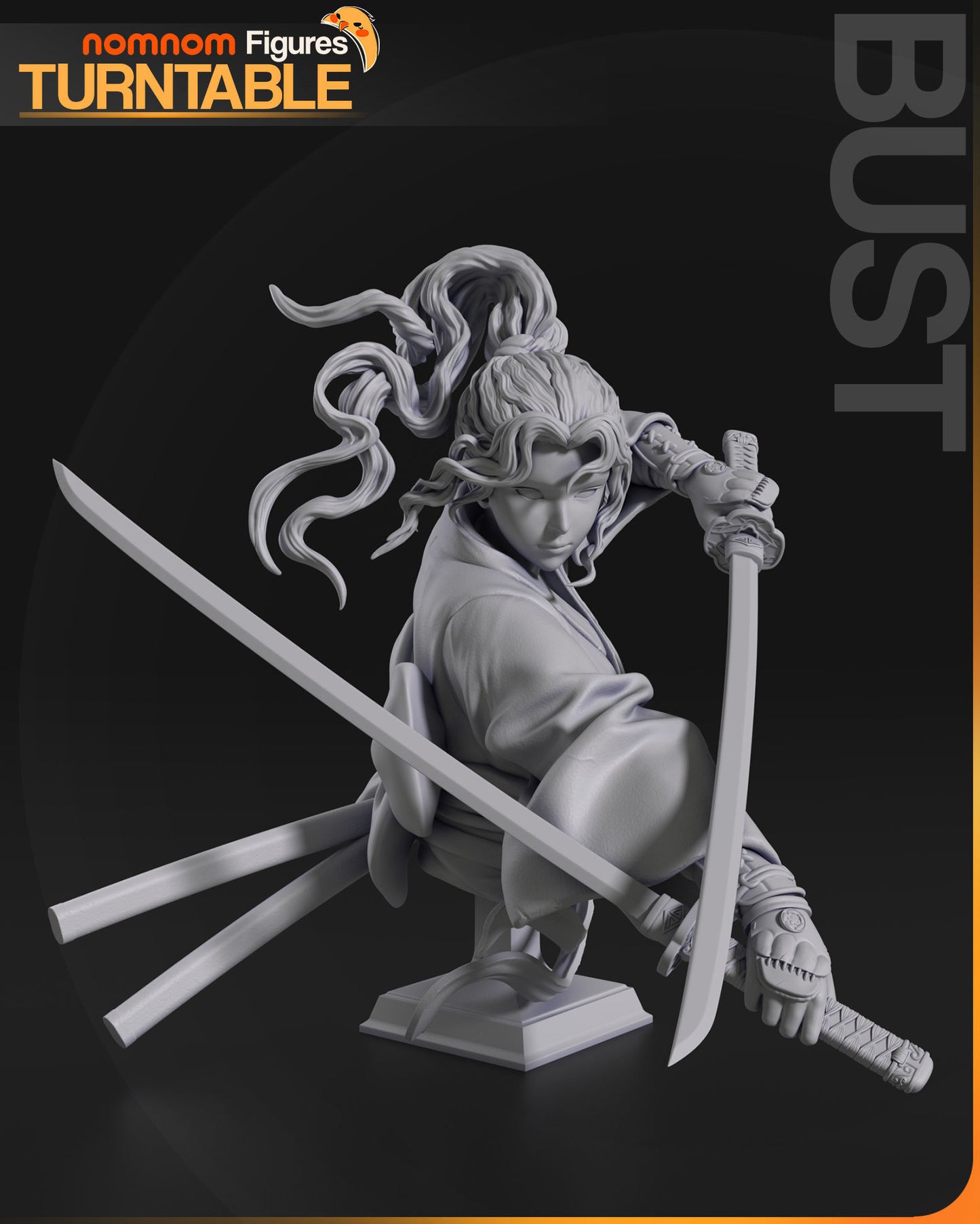 Neko Warrior Bust - Nomnom Original 3D Print Model