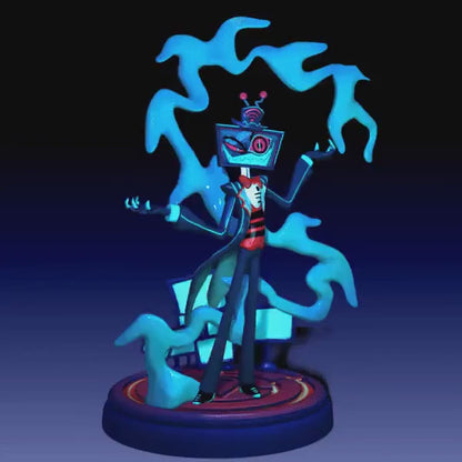 Vox TV Diorama from Hazbin Hotel - Collectible 3d printed statues - Perfect for Home Decor - DIY and Painted Versions