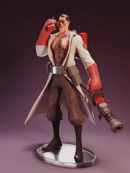 Dr Sex Medic from Team Fortress 2 - Collectible 3d printed statues - Home Decor - Custom Gift and Painted Versions Available!