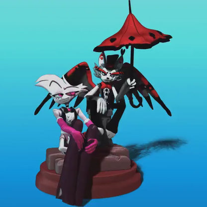 Angel and Husk Sad Days Diorama from Hazbin Hotel - Collectible 3d statues - Perfect Home Decor - Custom Gift and Painted Versions Available