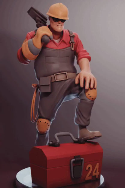 Engineer from Team Fortress 2 - Collectible 3d printed statues - Home Decor - Custom Gift and Painted Versions Available!