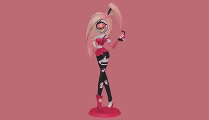 Cherri Bomb from Hazbin Hotel - Collectible 3d printed statues - Perfect for Home Decor - DIY and Painted Versions