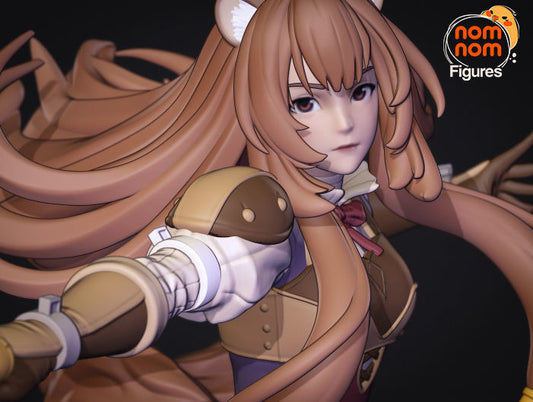 Raphtalia Statue of Girl Running on Rock 3D Print Model